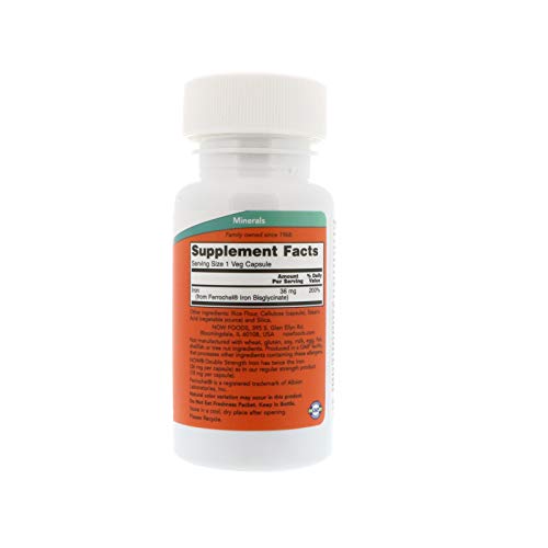 NOW Supplements, Iron 36 mg, 90 Veg Capsules