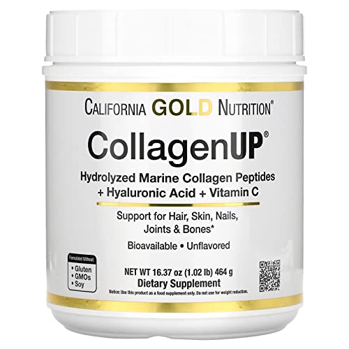 California Gold Nutrition CollagenUP, Marine Hydrolyzed Collagen + Hyaluronic Acid + Vitamin C, Unflavored