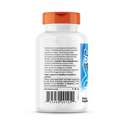Doctors Best Nattokinase 2,000 Fu, Non-GMO, Gluten Free, Vegan, Supports Cardiovascular and Circulatory Health