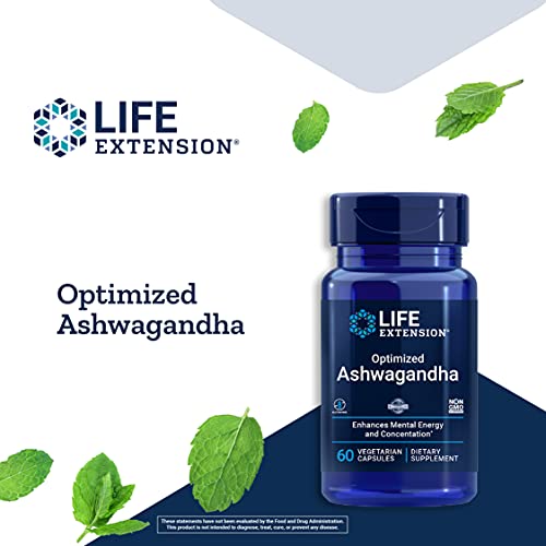 Life Extenson Ashwagandha Extract Veg Capsules, 60-Count