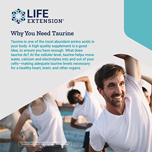 Life Extension Taurine 1000 Mg, 90 Vegetarian Capsules