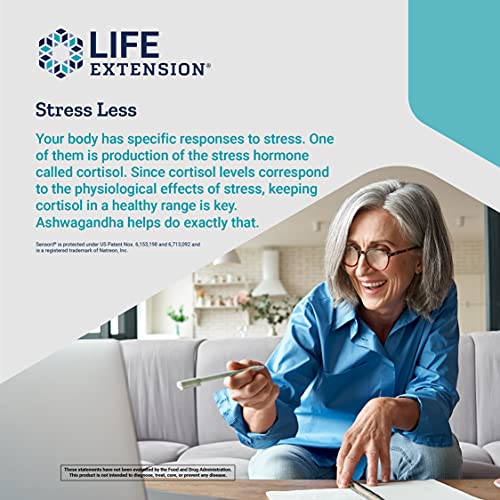 Life Extenson Ashwagandha Extract Veg Capsules, 60-Count