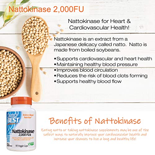 Doctors Best Nattokinase 2,000 Fu, Non-GMO, Gluten Free, Vegan, Supports Cardiovascular and Circulatory Health