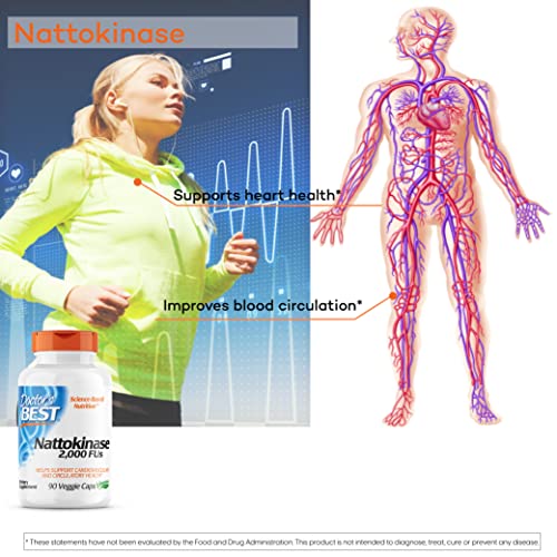 Doctors Best Nattokinase 2,000 Fu, Non-GMO, Gluten Free, Vegan, Supports Cardiovascular and Circulatory Health
