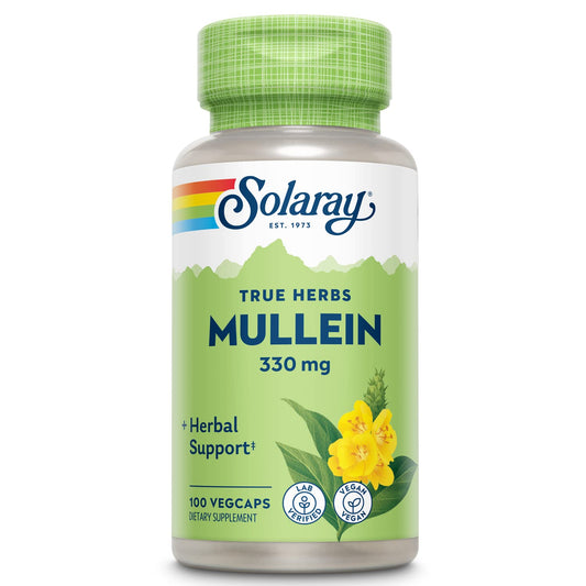 Solaray Mullein Leaves Capsules, 330 mg, 100 Count