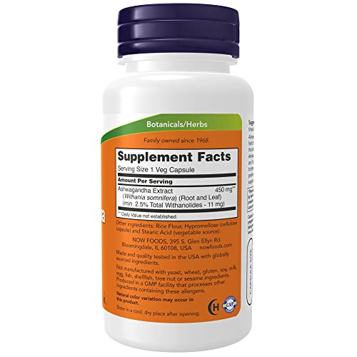 NOW Supplements, Ashwagandha (Withania somnifera)450 mg (Standardized Extract)