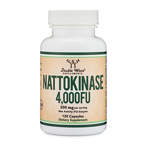 Nattokinase Supplement 4,000 FU Servings, 120 Capsules by Double Wood Supplements