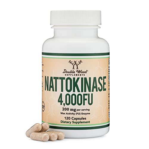 Nattokinase Supplement 4,000 FU Servings, 120 Capsules by Double Wood Supplements
