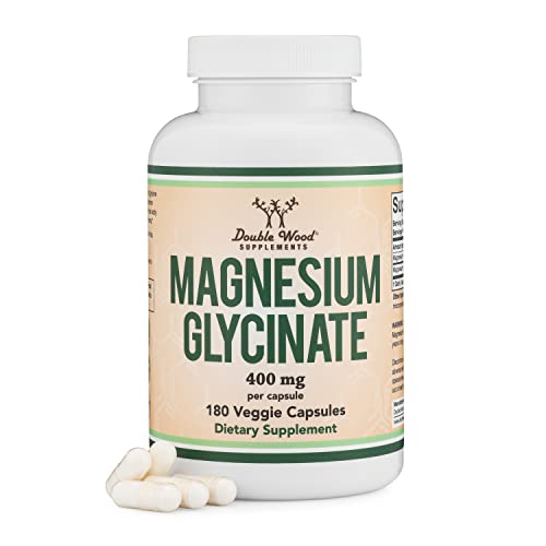 Magnesium Glycinate 400mg, 180 Capsules by Double Wood Supplements