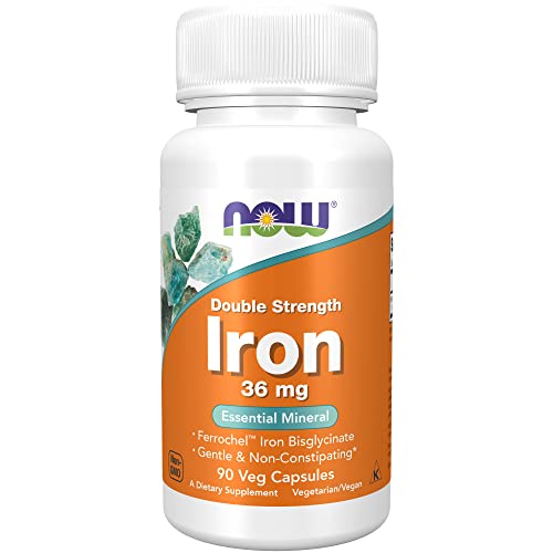 NOW Supplements, Iron 36 mg, 90 Veg Capsules