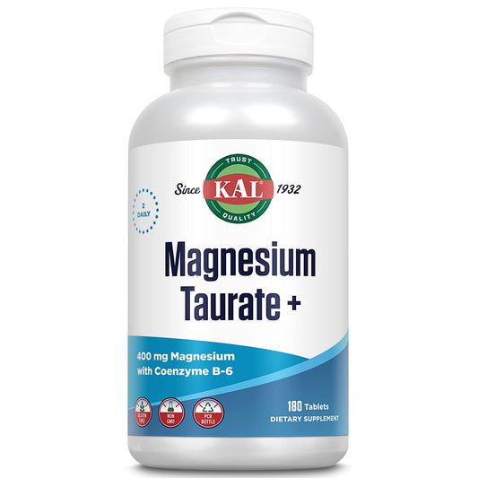 KAL, Magnesium Taurate +, 400 mg, 180 Tablets,KAL, Magnesium Taurate +, 400 mg, 180 Tablets