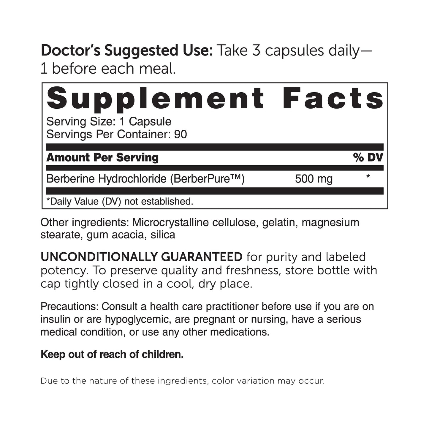 Dr. Whitaker's Berberine 1,500 mg Supplement (90 Capsules)