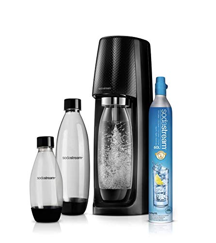 Sodastream Spirit MegaPack 1 Spirit + 1 60 L CO2 Cylinder + 2 1L & 1 500ml Reusable Bottles (Black) Mega Pack Australian Model