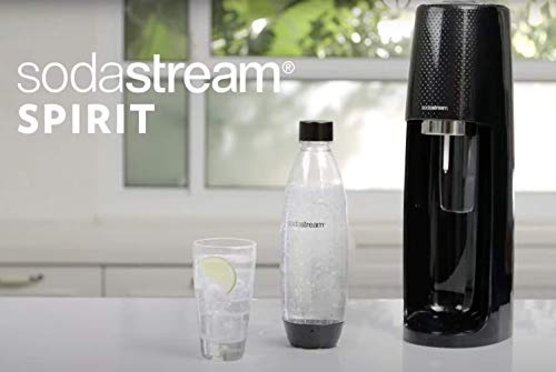 Sodastream Spirit MegaPack 1 Spirit + 1 60 L CO2 Cylinder + 2 1L & 1 500ml Reusable Bottles (Black) Mega Pack Australian Model