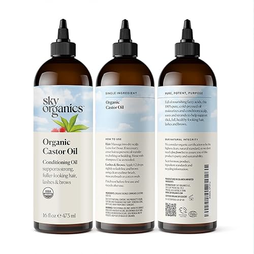 Castor Oil (4100% Pure, Hexane-Free Castor Oil By Sky Organics