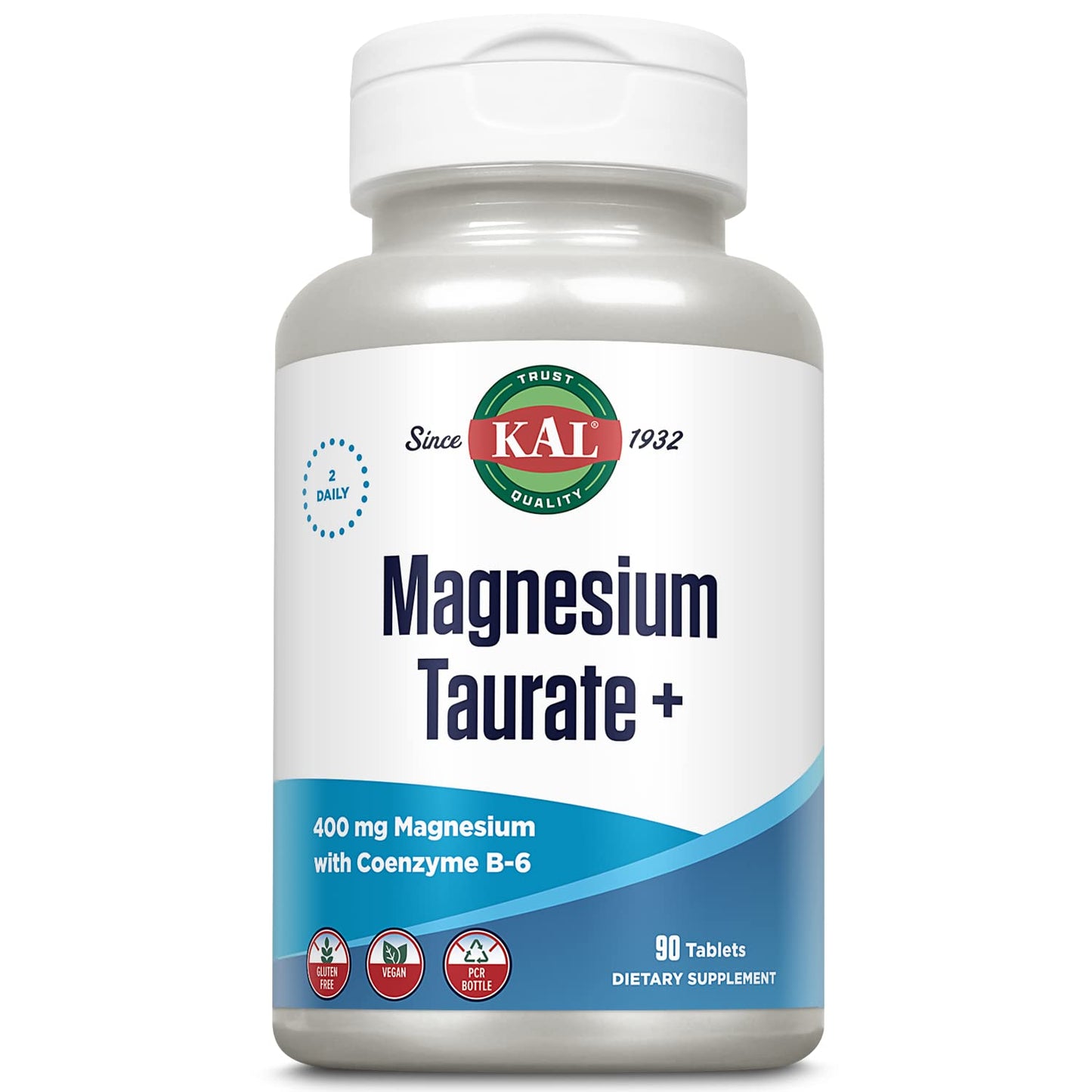 KAL® Magnesium Taurate Plus 400mg w/ Coenzyme B6 90 Tabs