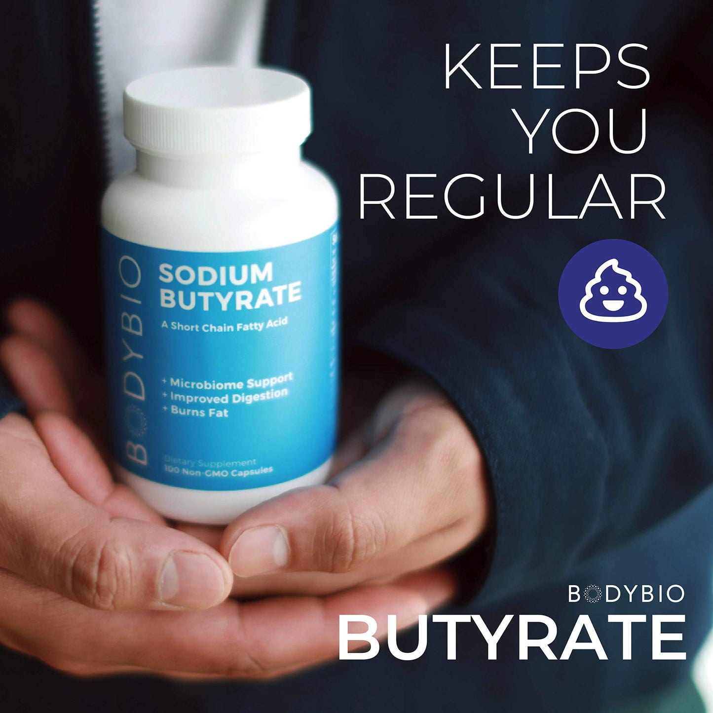 BodyBio Butyrate with Sodium - 60 Capsules